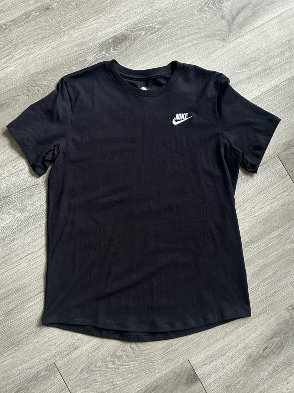 Nike Black Short Sleeve Crew Tee with White Swoosh